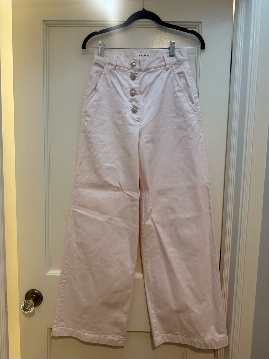 Wide Leg High-Rise Pink Jeans - Masscob